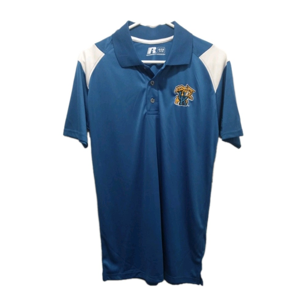 NWT Russell Kentucky Wildcats Colorblock Polo Embroidered Sz Small